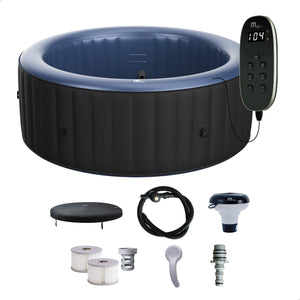 MSpa Round Inflatable Bubble Massage Spa, 4 to 6 Person Outdoor Hot Tub, Bergen