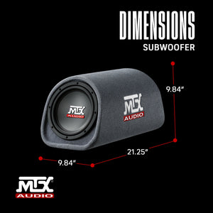 MTX AUDIO RT8PT 8" 240W Car Loaded Subwoofer Enclosure Amplified Tube Box Vented