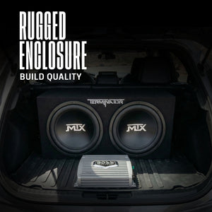 MTX TNE212D 12" 1200W Dual Loaded Subwoofer Box + 1500W Amplifier + Capacitor