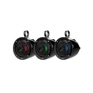 MTX MUD65PL Mud Series 6.5 Inch 50 Watt Cage Mount Coaxial RGB LED Speaker Pair