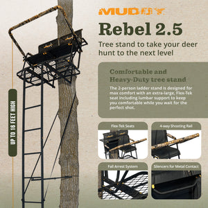 Muddy MLS2800 Rebel 2.5 17 Foot 2 Person Deer Hunting Ladder Tree Stand (2 Pack)