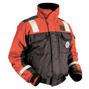Mustang Classic Flotation Bomber Jacket w/Reflective Tape - Orange/Black - Small - TRAPSKI
