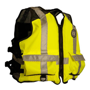 Mustang High Visibility Industrial Mesh Vest - Fluorescent Yellow/Green/Black - 4XL/5XL - TRAPSKI