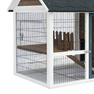 My Backyard Farm 2 Story Design Hutch Bunny Barn with Pull Out Cleaning Tray
