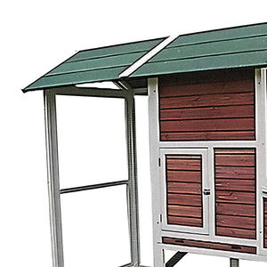 My Backyard Farm Chicken Ranch Coop with PVC Roof and Vent Window, Dark Red