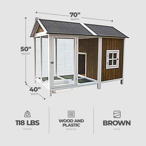My Backyard Farm Duck House with Enclosed Bathing Pool, and Raised Run Area
