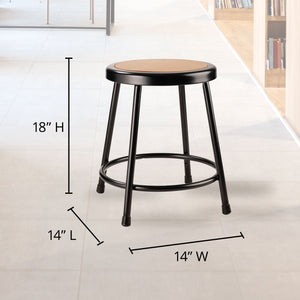 National Public Seating 6200 Series 18" Steel Stool Supports 500 Pounds, Black