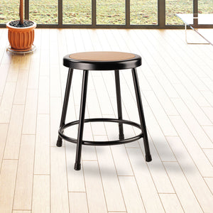 National Public Seating 6200 Series 18" Steel Stool Supports 500 Pounds, Black