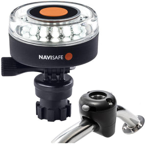Navisafe Navilight 360 2NM White w/Navimount Base Rail Mount - Black - TRAPSKI