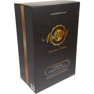 NutriChef Home Bar Glass Barrel Whiskey Carafe Alcohol Decanter Set w/ Glasses