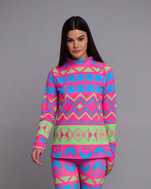 Neon Dream Women's Pink Base Layer Top - TRAPSKI