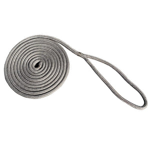 New England Rope 5/8" x 25 Nylon Double Braid Dock Line - Grey - TRAPSKI