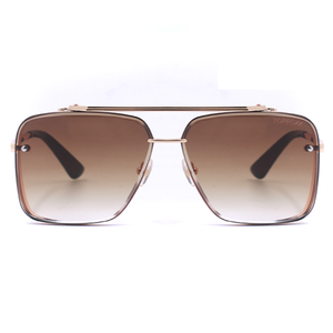 Bella - Coffee Oversized Squared Aviators