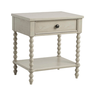 Nightstand With 1 Drawer And Turned Legs