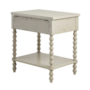 Nightstand With 1 Drawer And Turned Legs