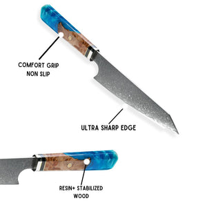 Nirvana VG10 Damascus Chef's Knife with Exotic Olive Wood Handle