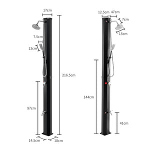 7.2 Feet 9.3 Gallon Solar Heated Shower with Hand and Foot Tap