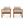 Outdoor Acacia Wood Slatted Club Chairs, Set of 2, Teak Finish