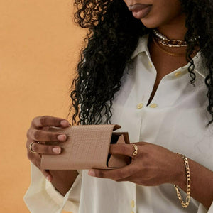 Nude Faux Croco Hard Case - TRAPSKI