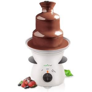 NutriChef 16oz 3 Tier Electric Fondue Maker Fountain Chocolate Melter (2 Pack)