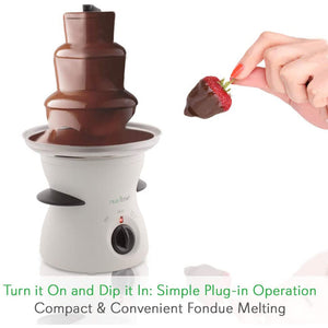 NutriChef 16oz 3 Tier Electric Fondue Maker Fountain Chocolate Melter (2 Pack)