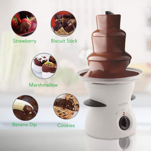 NutriChef 16oz 3 Tier Electric Fondue Maker Fountain Chocolate Melter (4 Pack) - TRAPSKI