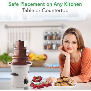 NutriChef 16oz 3 Tier Electric Fondue Maker Fountain Chocolate Melter (4 Pack) - TRAPSKI