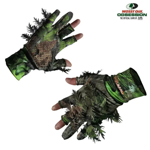 Leafy Camo Gloves (Fingerless or Touchscreen Tips)