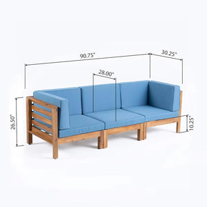 Oana 3 Piece Outdoor Sofa Set with Water Resistant Cushions - Multiple Colors