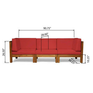 Oana 3 Piece Outdoor Sofa Set with Water Resistant Cushions - Multiple Colors