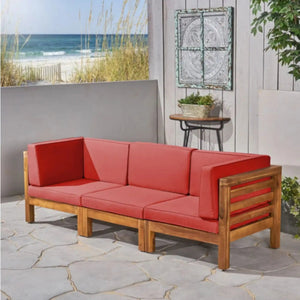 Oana 3 Piece Outdoor Sofa Set with Water Resistant Cushions - Multiple Colors