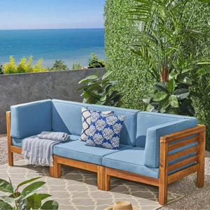 Oana 3 Piece Outdoor Sofa Set with Water Resistant Cushions - Multiple Colors
