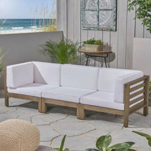 Oana 3 Piece Outdoor Sofa Set with Water Resistant Cushions - Multiple Colors