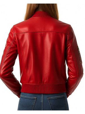 Charlotte Red Women’s Leather Jacket – Bold, Stylish, and Timeless