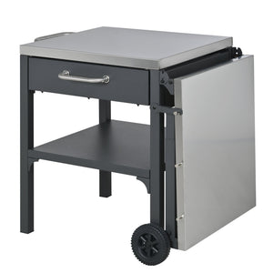 Outdoor Kitchen Cart Foldable Prep Station with Storage - Gray