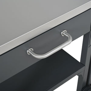 Outdoor Kitchen Cart Foldable Prep Station with Storage - Gray