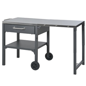 Outdoor Kitchen Cart Foldable Prep Station with Storage - Gray