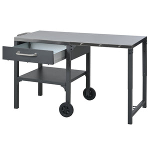 Outdoor Kitchen Cart Foldable Prep Station with Storage - Gray
