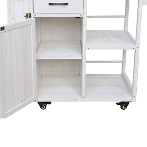 Outdoor Kitchen Island with Stainless Steel Top - Fir Wood