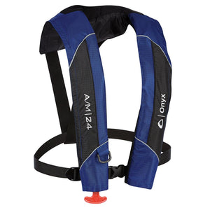 Onyx A/M-24 Automatic/Manual Inflatable PFD Life Jacket - Blue - TRAPSKI