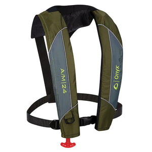 Onyx A/M-24 Automatic/Manual Inflatable PFD Life Jacket - Green - TRAPSKI