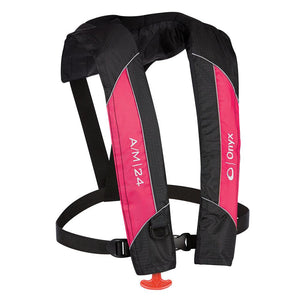 Onyx A/M-24 Automatic/Manual Inflatable PFD Life Jacket - Pink - TRAPSKI