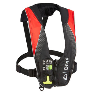 Onyx A/M-24 Series All Clear Automatic/Manual Inflatable Life Jacket - Black/Red - Adult - TRAPSKI