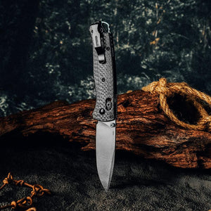 Onyx D2 Steel Folding Pocket Knife with Clip & Carbon Fiber Hnadle - TRAPSKI