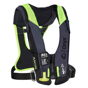 Onyx Impulse A/M 33 All Clear w/Harness Auto/Manual Inflatable Life Jacket - Grey - TRAPSKI