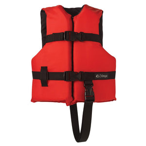 Onyx Nylon General Purpose Life Jacket - Child 30-50lbs - Red - TRAPSKI