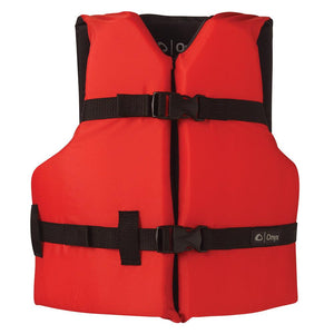 Onyx Nylon General Purpose Life Jacket - Youth 50-90lbs - Red - TRAPSKI