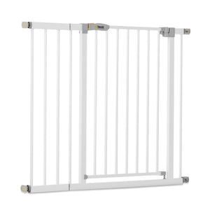 hauck Open N Stop Pressure Mounted Fit Baby Safety Gate with 8" Extension, White