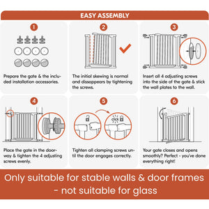 hauck 59728 Open N Stop KD Pressure Fit with 3.5 Inch Extension Baby Gate, White