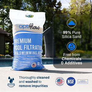 OptiFlow 50 Lb Premium Pool Filtration Angular Sand with Pure Silica Formula